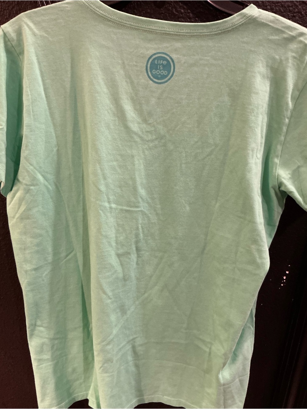 Life Is Good Crusher Tee Women’s L Mint Green Dragonfly V Neck “Change Is Good” - Picture 5 of 7